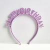 New Pearl Hair Band Happy Birthday English Letter Headband Children's Birthday Party Jewelry Gift Hair Accessories for Girls
