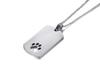 Rockyu Jewelry Brand Necklace for Men Plate Titanium Chain Silver Cat Dog Paw Print Pendant Necklace Simple Stylish Anniversary Popular Gift (Cat Tag)