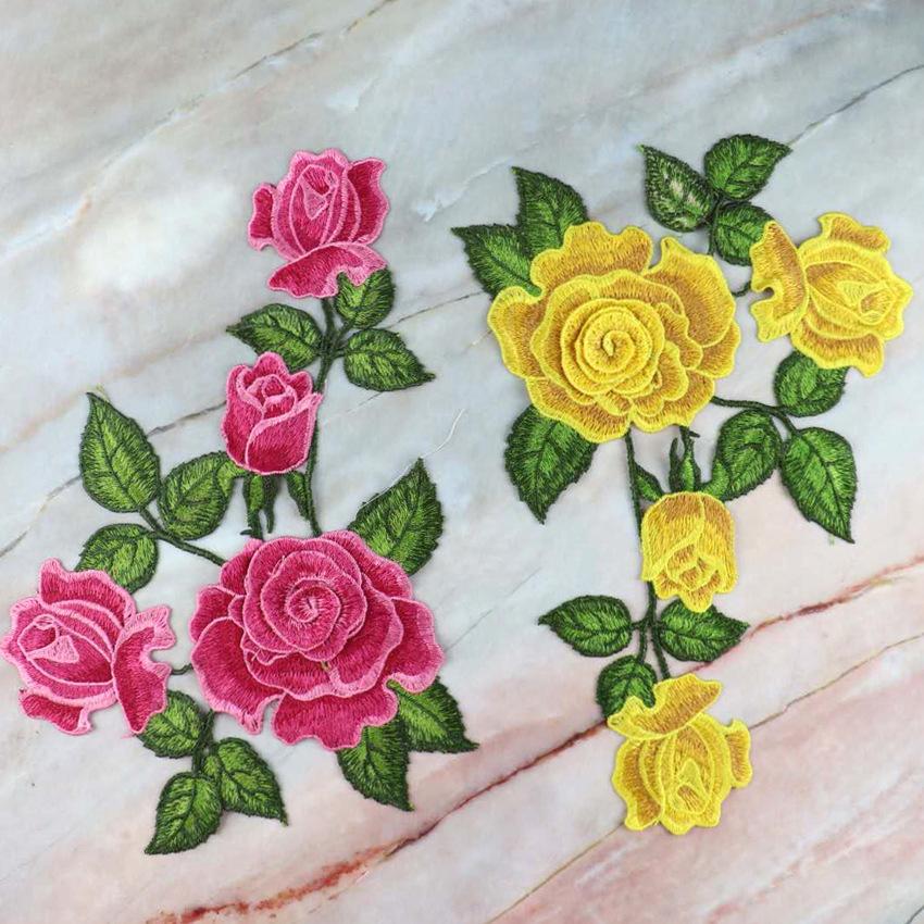 1pcs Embroidered Applique Sewing Flower Fabric Patch DIY Crafts Accessories