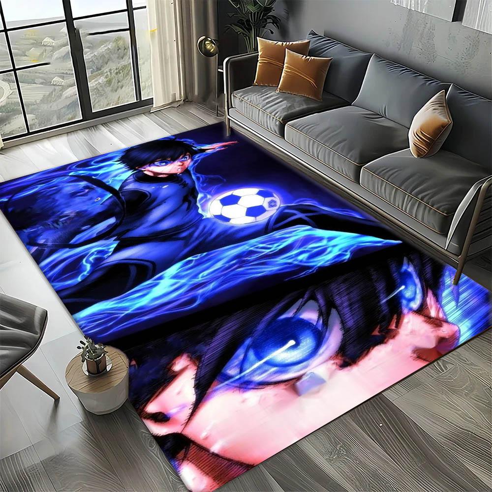 Dywanik Artystyczny 3D B-Blue L-Lock Japońskie Anime do Wystroju Pokoju Kanapy Boże Narodzenie Halloween Prezenty Dywanik do Strefy Gier Mata Podłogowa Antypoślizgowa