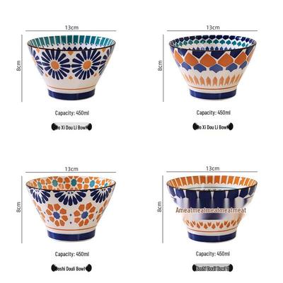 Abay Bohemian Retro 5-Inch Ceramic Bowls Set