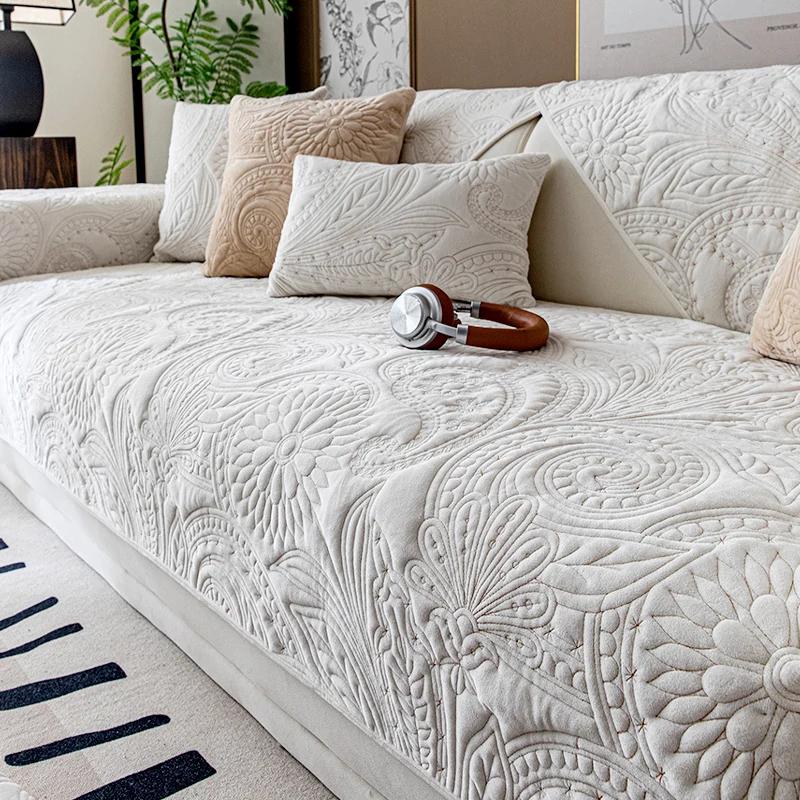 Минималистичная Ретро Плюшевая Подушка для Дивана Всесезонная Универсальная Противоскользящая и Пыленепроницаемая Накидка на Подушку Сиденья Спинка Подлокотник Накидка полотенце 70x70cm 1pcs