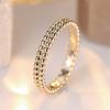 Simple Fashion Double Row Small Round Beads Ring Vintage Gold Color Wedding Bands Engagement Jewelry For Women Men