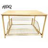 Coffee Capsule Drawer Organizer Maker Storage Rack with Drawer Two Tier Countertop Organizer Wood Kitchen Counter Top And Metal Basket Holder
