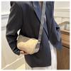 Soft Faux Leather Large Capacity Casual Shoulder Bag Simple Solid Color Crossbody Handbag