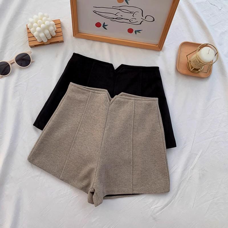 

Women s Woolen High-Waist Booty Shorts: Versatile Plus Size, Wide-Leg Design for 2025 Autumn/Winter Casual Wear. 2XL
