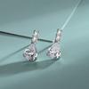 Sterling Tone Europe And America Sleek Simple Style Drop Shaped Zirconia Inlaid Earrings Female Latest Design JewelrySimple Drop