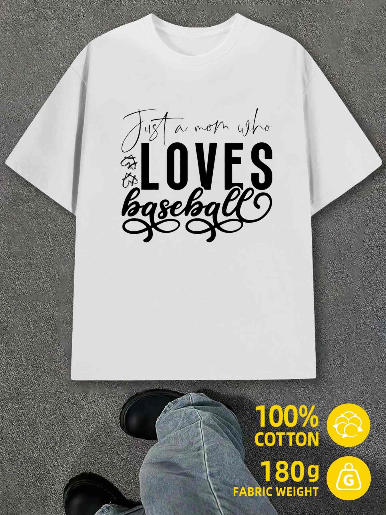 Men s Product Y2K Mom Loves Baseball T-Shirts White Regular Fit 4XL