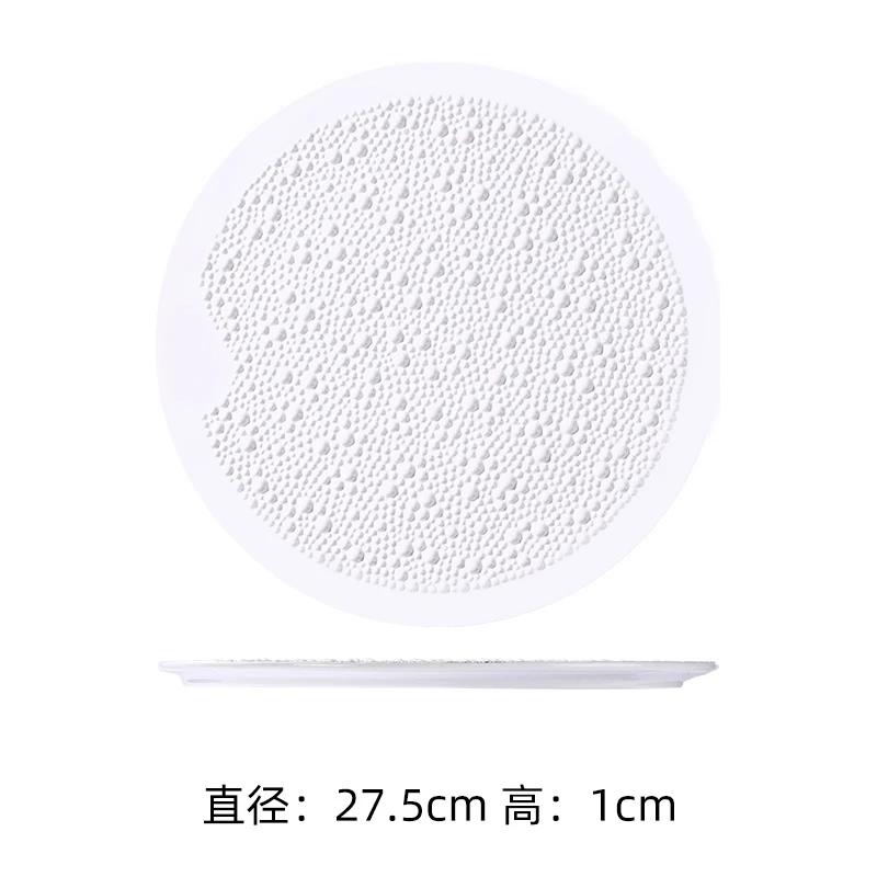 

Creative Circular Ceramic Plates High End Restaurants Sushi Dessert Flat Plate Delicious Dishes Exquisite Household Tableware