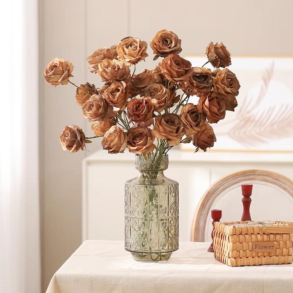3 Heads Simulated Rose Bouquet Silk Rose Artificial Flowers Simulation Flowers  Photography Props
