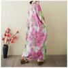 Women's Vintage Long Dress with Cotton and Linen Patterns