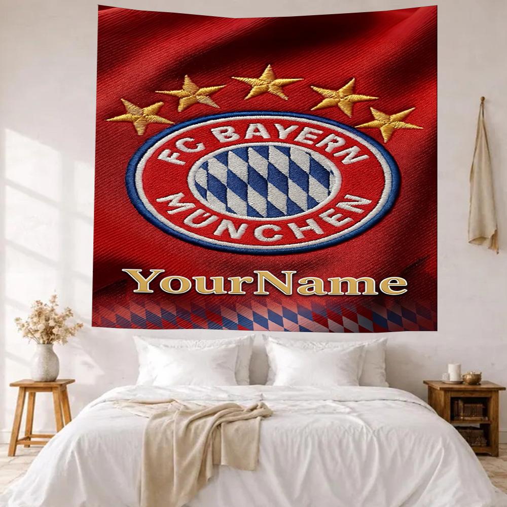 Bayern Munich Custom Your Name Wall Decor Tapestry Art For Pet Memorial Birthdaywedding Party Backdrop Family Gift