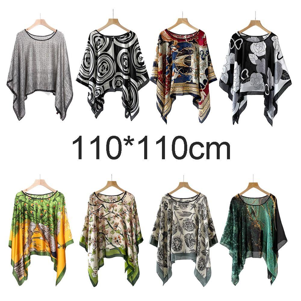 110x110cm Seidenschal Damen Großes Taschentuch Trendiges Bandana Foulard