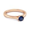 Solitär Runder Blauer Saphir 925er Sterlingsilber Roségold Vergoldet Verlobungsring