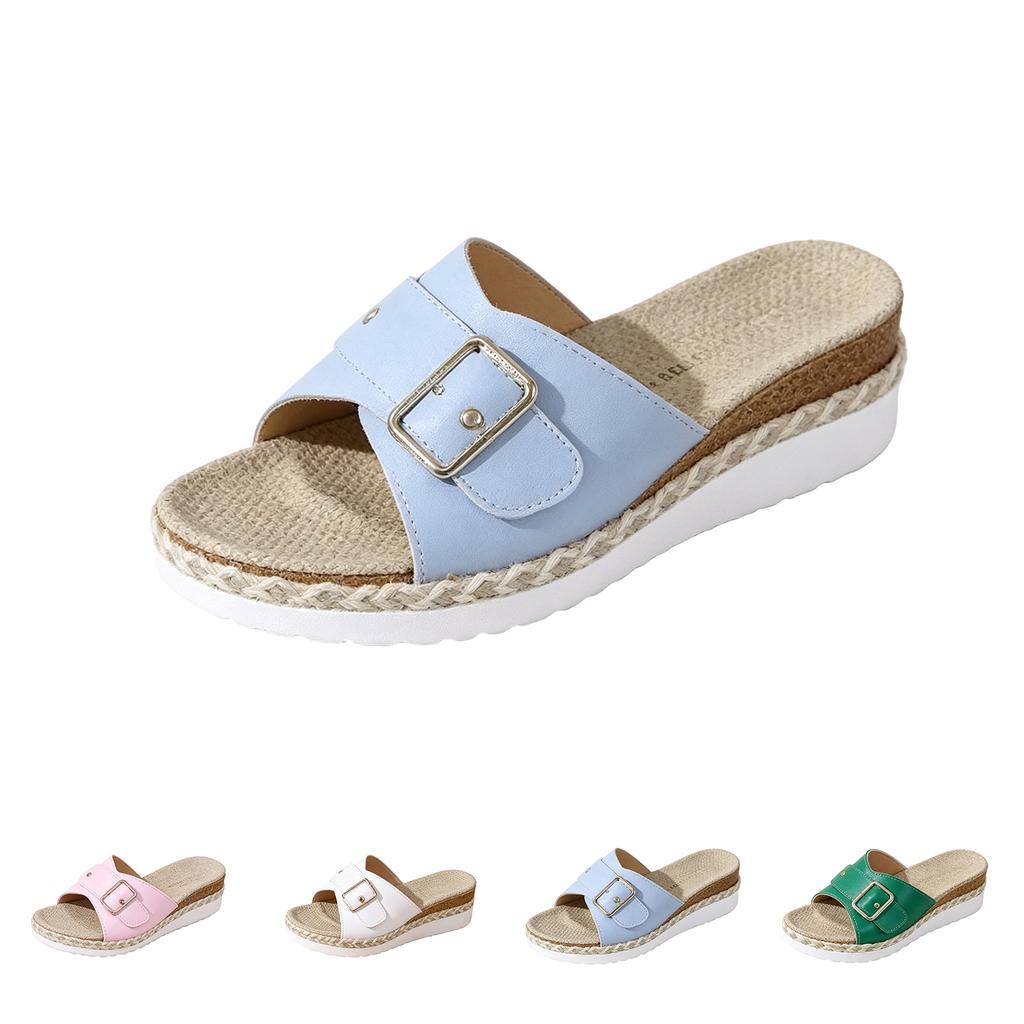 Sandals Women Summer Orthopedic Shoes Thick Sole Roman Sandals Comfortable Wide Foot Beach Sandals Soft Insole Sandals Casual Summer Shoes