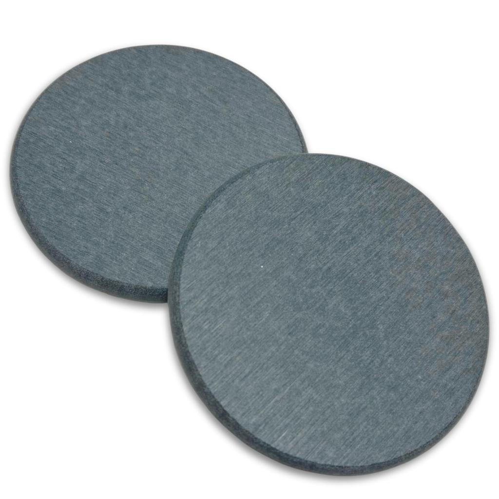 OrangeBase Diatomaceous Earth Coasters, Certified Asbestos-Free, Water-Absorbent, Moisture-Regulating, Deep Gray, Round, Set of 2, Absorbs Water from