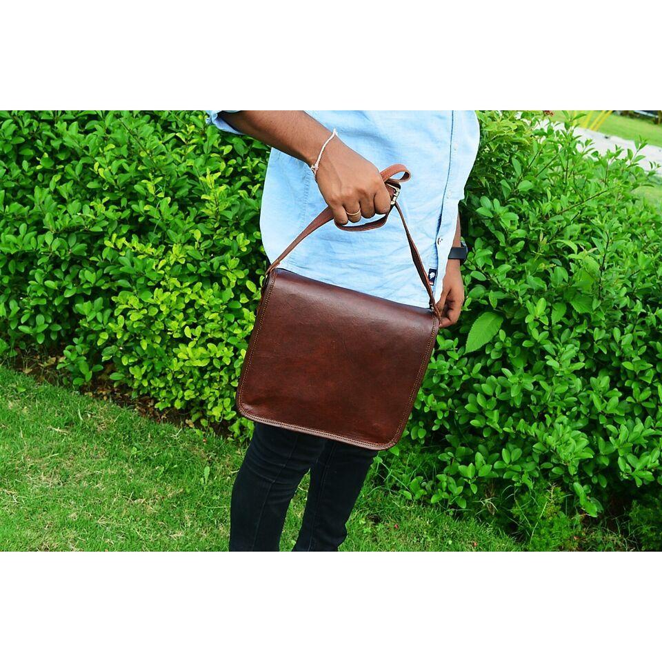 Messenger Crossbody I-pad Мужская повседневная сумка из натуральной козьей кожи с полным — фото 2