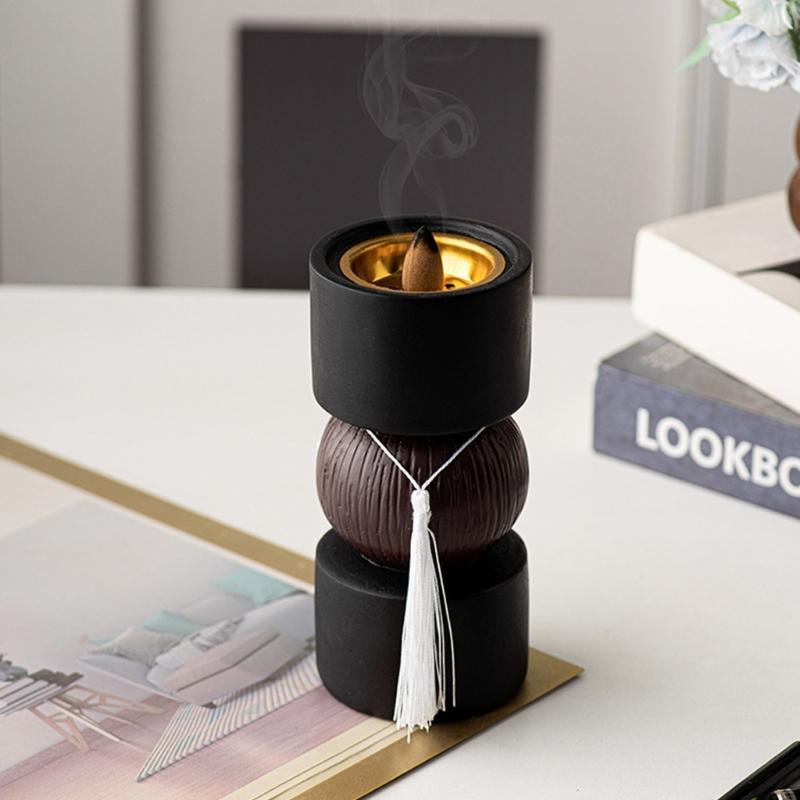 Resins Dumbbell Shape Aromatherapies Diffuser Bakhoor Burners with Tassels Arab Incenses Holder for Elegant Homes Decors