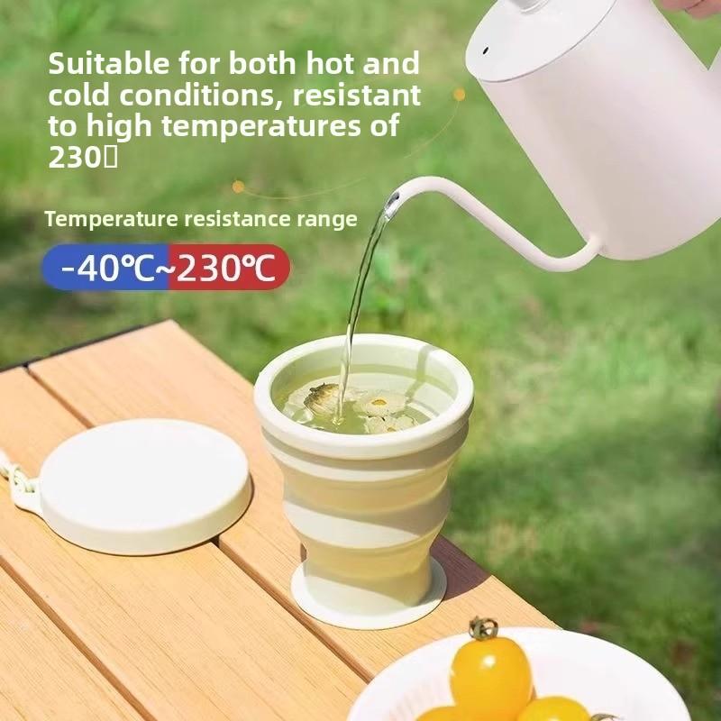 Silicone folding travel water cup outdoor water cup easy to carry water cup candy color