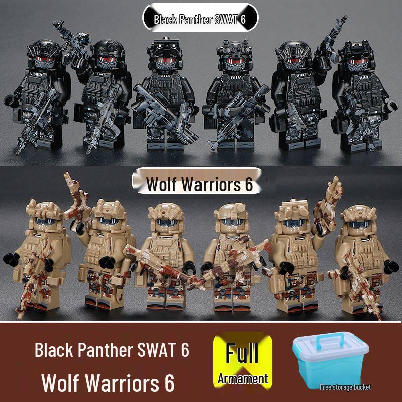 Delta Military Special Forces Police Figure Building Blocks - Ghost Soldier Assembly Toy for Kids