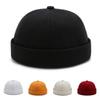 Cotton Brimless Hat Unisex Solid Color Melon Docker Cap Retro Men Women Skullcap  Street