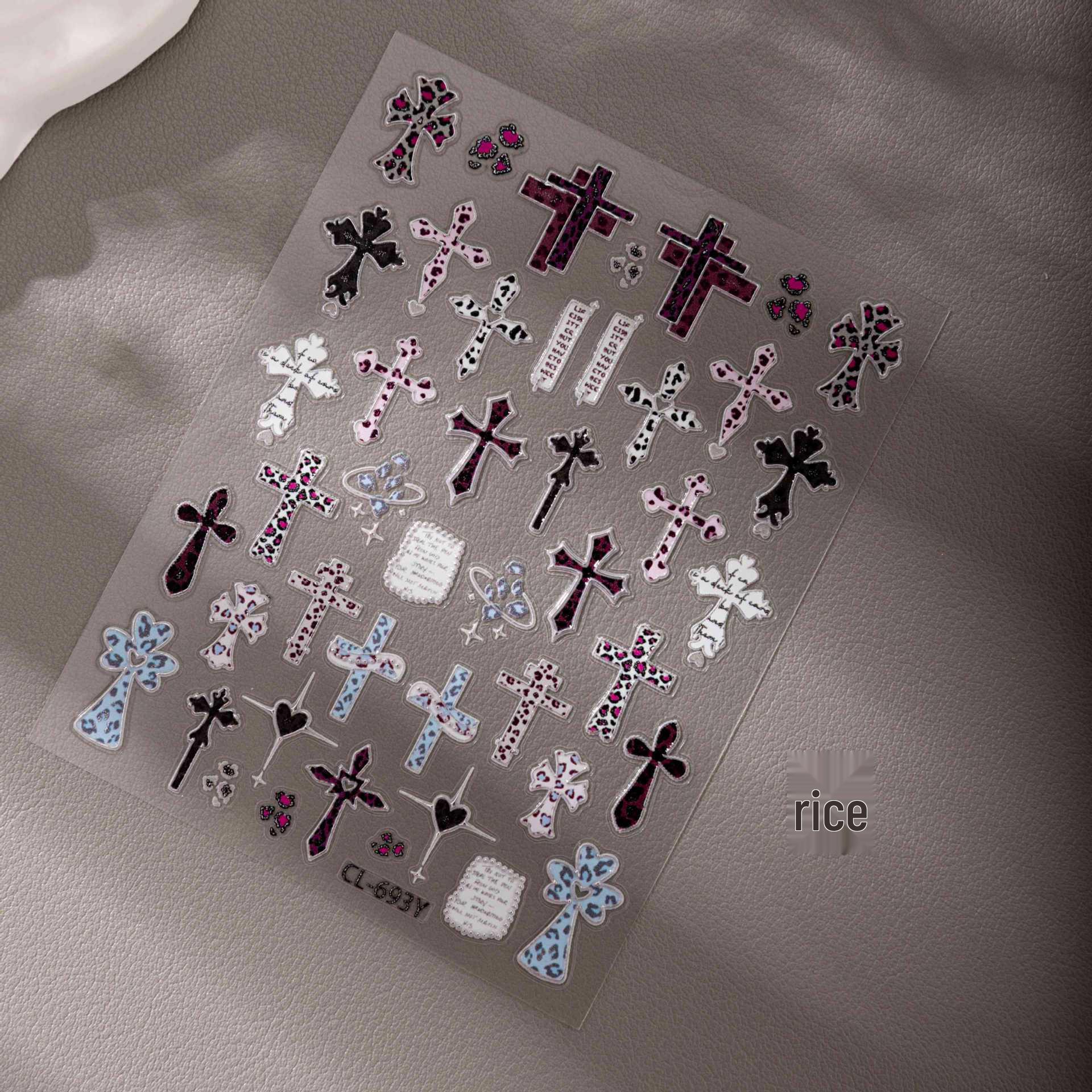 Cyansea Hot Y2K Leopard Print Laser Nail Art Stickers Dark Leopard Print