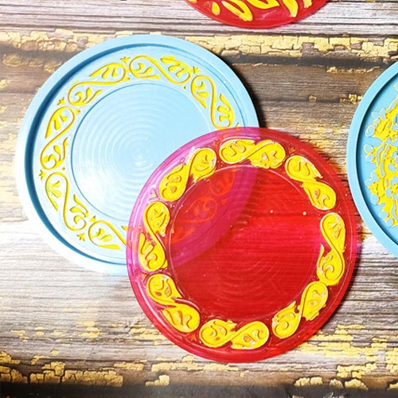 Multifunctional Coaster Silicone Mold Vintage Flower Mats Silicone Mold Ornament Gift for DIY Epoxy Making Cups Crafts