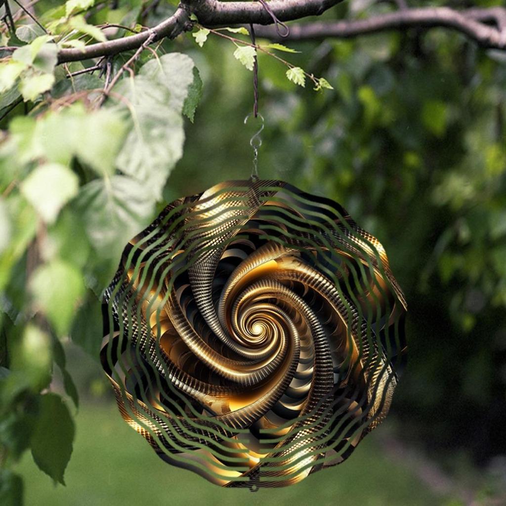 Spirale für Galaxy Metall Windspiel - 360° drehbarer Haken, doppelseitiges künstlerisches Design, lebendig & filigran für Garten- und Hinterhofdeko