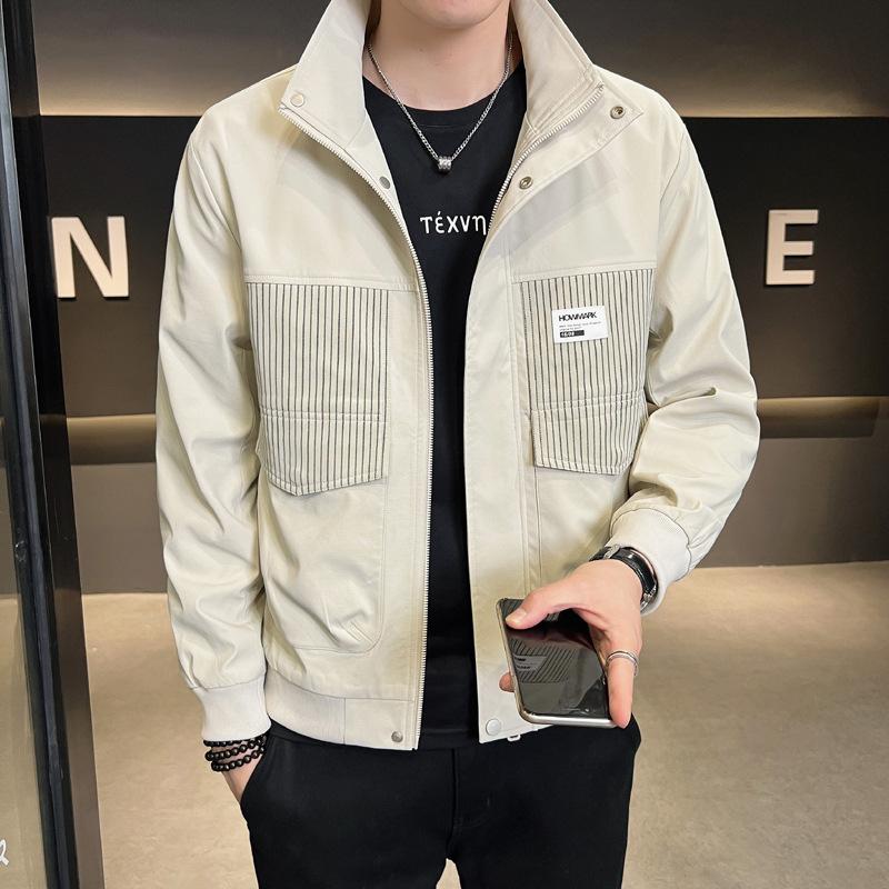 Jacket Men's 2025 Spring and Autumn New Trendy Brand Versatile Stand-up Collar Clothes Men's Loose Jacket Youth Spring Clothing