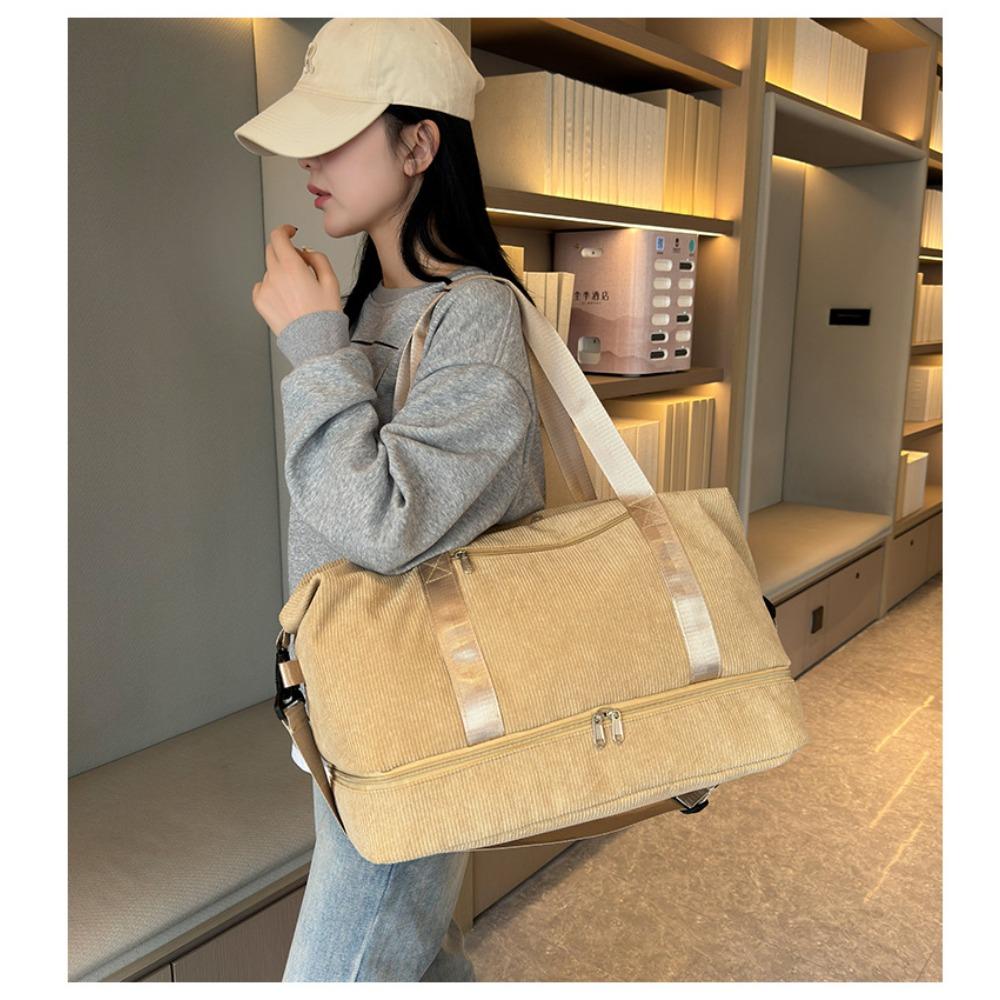 Outdoor sports fitness handbag dry and wet separation simple and lightweight travel bag corduroy maternity bag