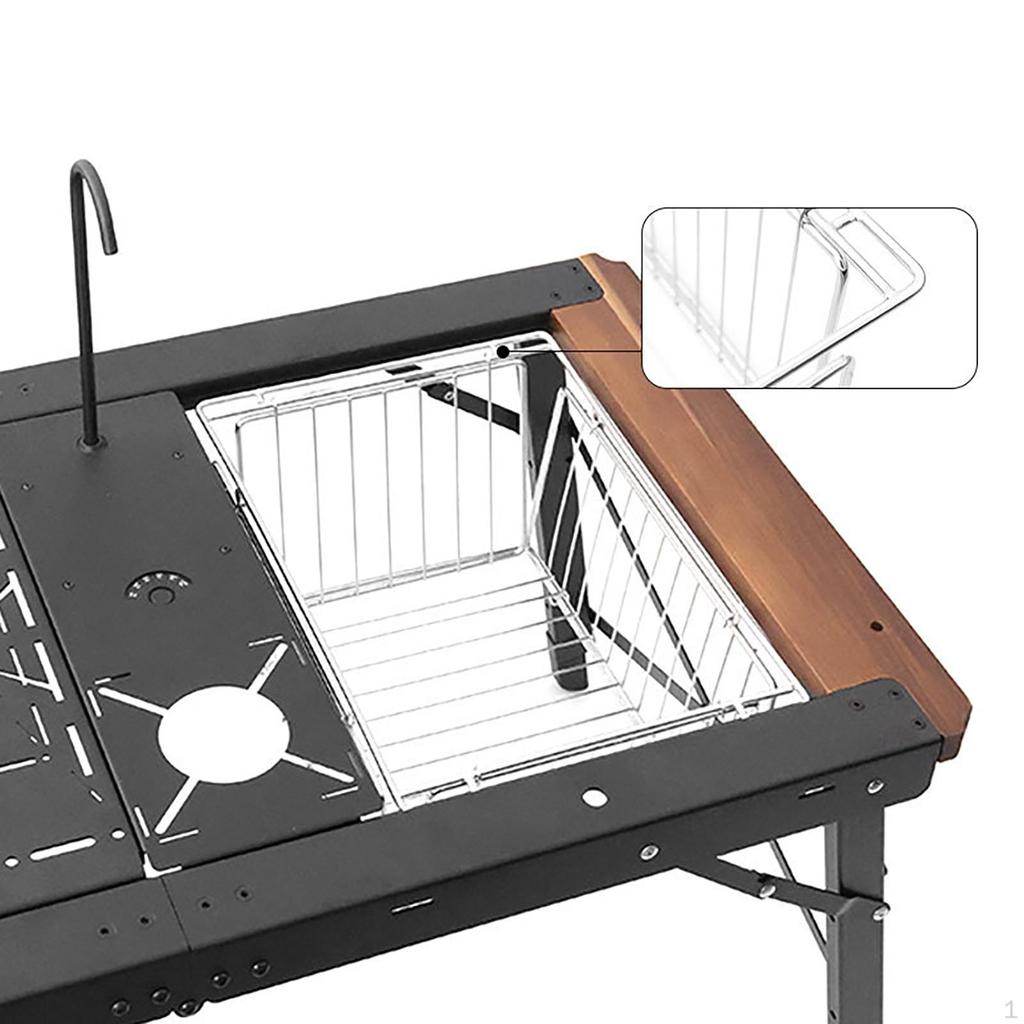 Camping Table Basket Organization Portable Compact Accessories for Storage Bin