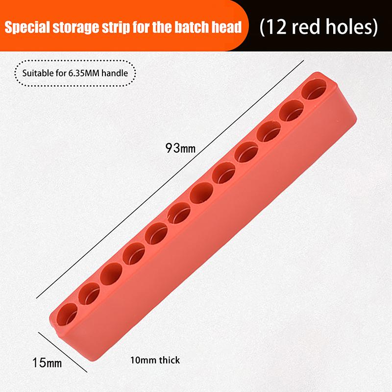 4 buc Suport pentru biți de șurubelniță cu 10/12 găuri Organizator din cauciuc moale Hex 1/4 inch Cap șurubelniță Stand/Etui pentru biți de burghiu Instrument electric