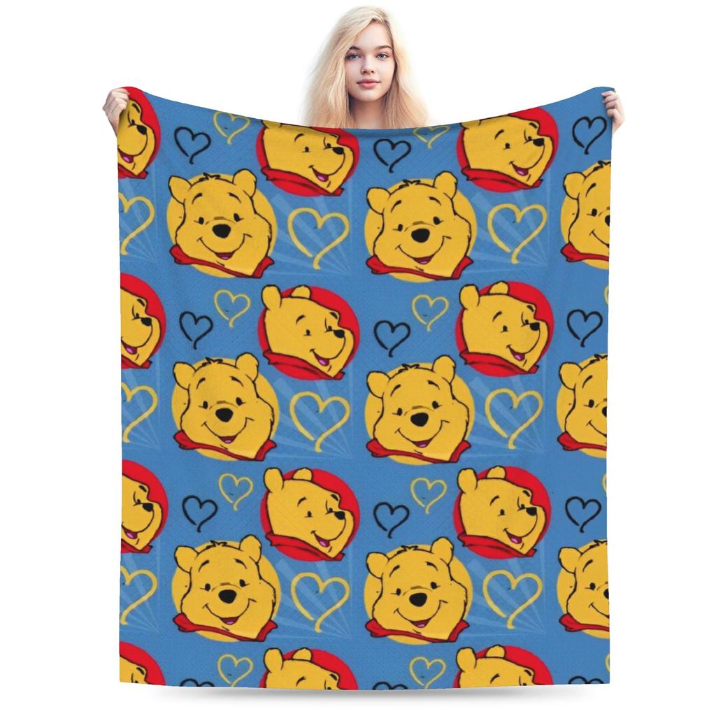 Winnie the Pooh Blanket Cute Cartoon Flannel Awesome Warm Throw Blankets for Bedding Lounge Spring Autumn
