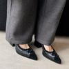 Fashion 2025 New Women Shoes Genuine Leather Pumps Thick High Heels Spring Summer Elegant Office Pumps Pointed Toe Classic Casual Shoes