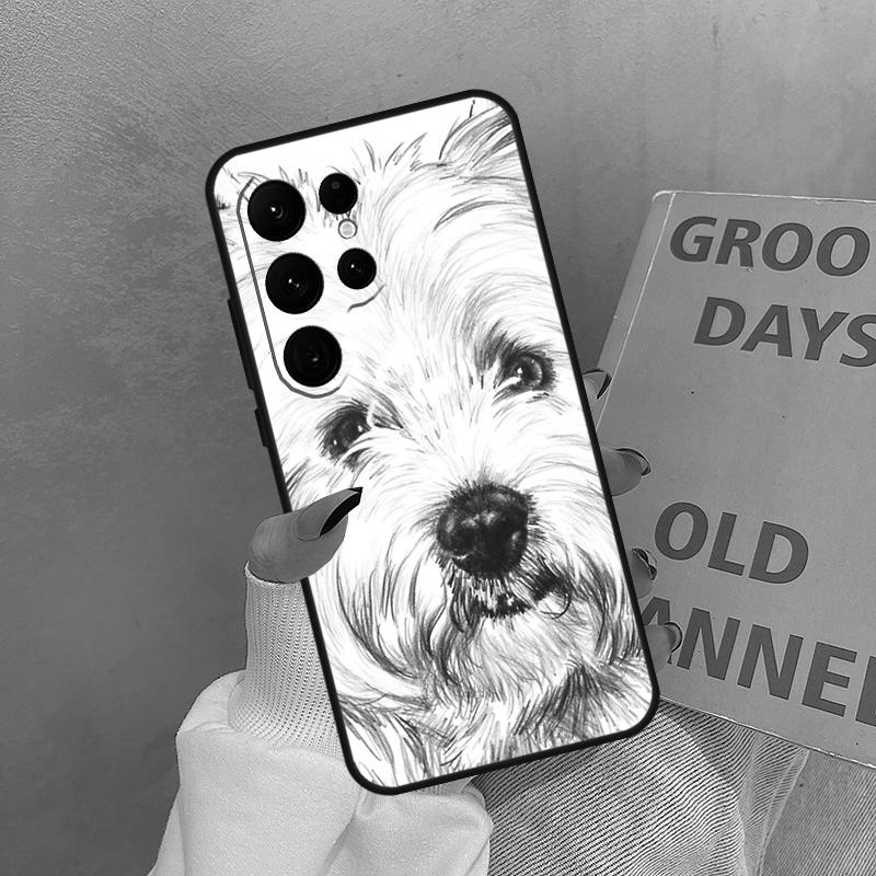 Cartoon Westie Dog Case For Samsung Galaxy S21 S22 S23 S24 S25 Ultra S9 S10 S25 Plus S20 FE S25 FE Cover Coque