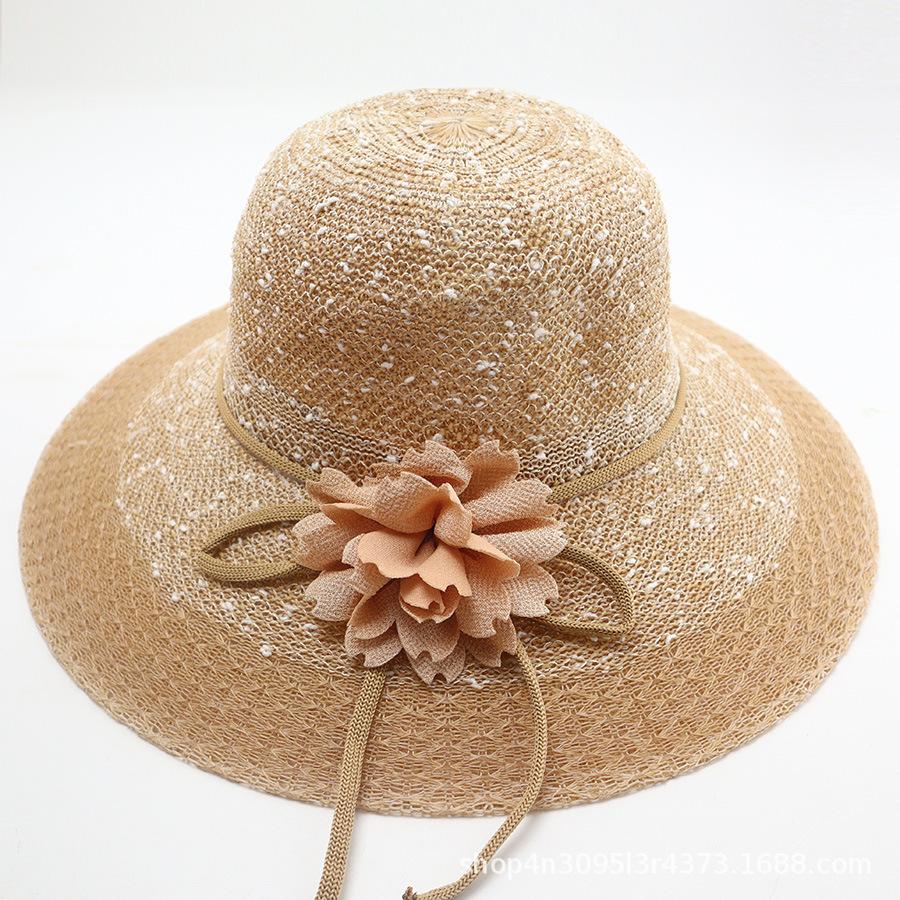 Summer straw hat big brim fashionable flower sweet seaside vacation beach breathable sun protection sun hat women's