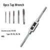 Eight-Piece Hand Threading Tap and Wrench Set, 3-12mm Range