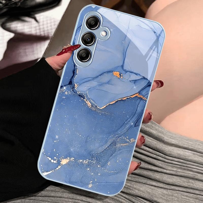 Fashion Case For Samsung A73 A72 A71 A70 A70S For Galaxy A56 A55 A54 A53 A52 A52S A51 A50 A50S PC Tempered Glass Phone Cover