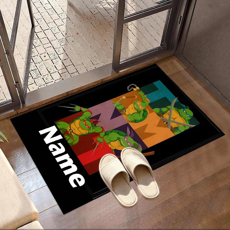 Custom Name Personalized Teenage Mutant Ninja Turtles Print Carpet, Versatile Home Decor Rug, for Playroom, Apartment, Balcony, Entryway, Hallway Gift