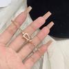 High Quality Champagne Gold Horseshoe Bracelet Glossy Half Diamond U Diamond Bracelet Jewelry