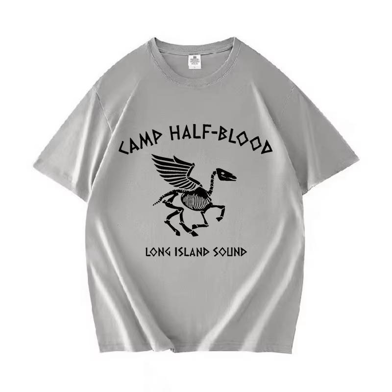 2025 Summe Camp HalfBlood Long Island Sound Skull Percy Jackson TShirt Women Vintage Casual 100 Pure Cotton Printed Tshirt
