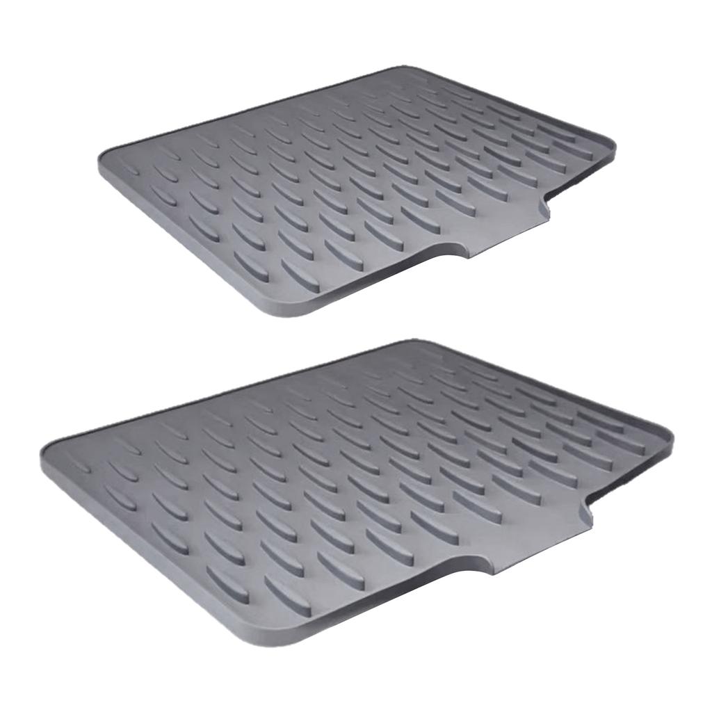 Multi Functional Silicone Sloped Drying Mat Heatproof Non Slip Pad Kitchen Sink Drying Mat for Kitchen Countertop Dishes