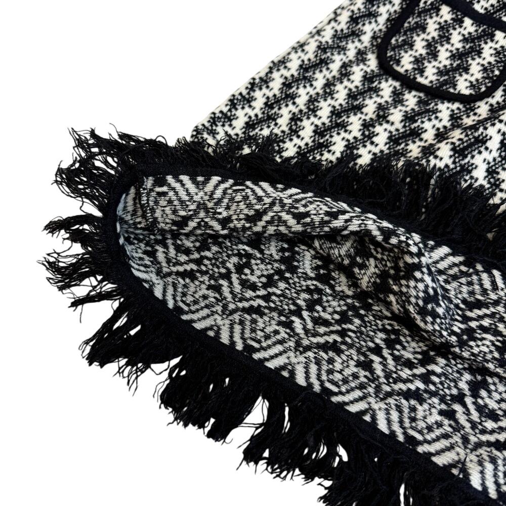 CHANEL P24448V01744 fringe wool skirt white wool Used