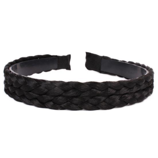 Women Chemical Fiber Synthetic Wig Hair Hoop Braided Headband Hairband Headwear