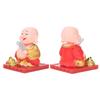 Buddha Figurine Eco Friendly Auspicious Smiling Eyes Monk Decoration Auto Shaking Hand Solar Power Energy Saving for Indoor