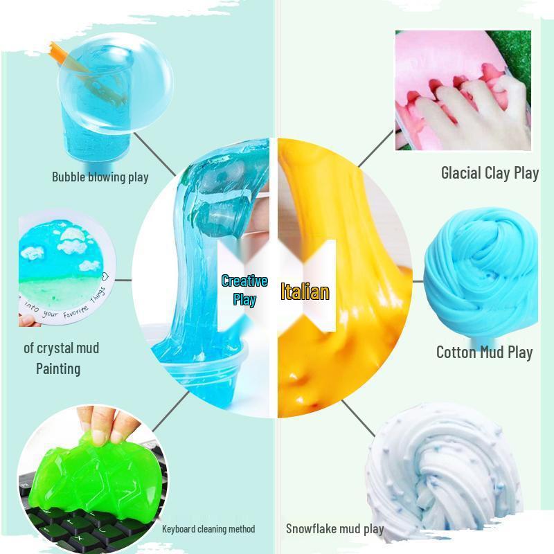 Crystal Clear Slime Making Kit - Complete Set with Foam Glue and Liquid Glass Materials