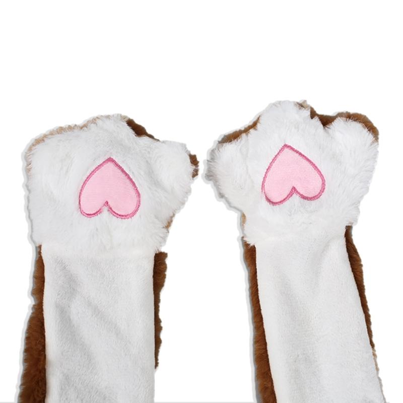 Plush Animal Hat Winter Warm Beanie with Long Ear Flaps Cute Elk with Moving Ears Christmas Gift for Teens Boys Girls