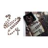 Natural Sand Beads Rosary Necklace Catholic Cross Pendant Necklace for Women Jewelry Meditation Christian Religious Gift