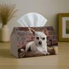 1pc Cute Realistic Natural Tissue Box with Dog Animal Portrait Illustration-Fabric Napkin Storage Organizer for Kitchen,,Elegant Decorative Box,Purpos