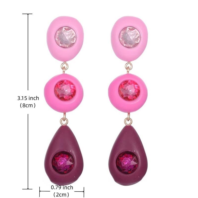 Fashion New Design Resin Acrylic Pendant Earrings For Women Big Rhinestone Drop Earrings Jewelry Accessories